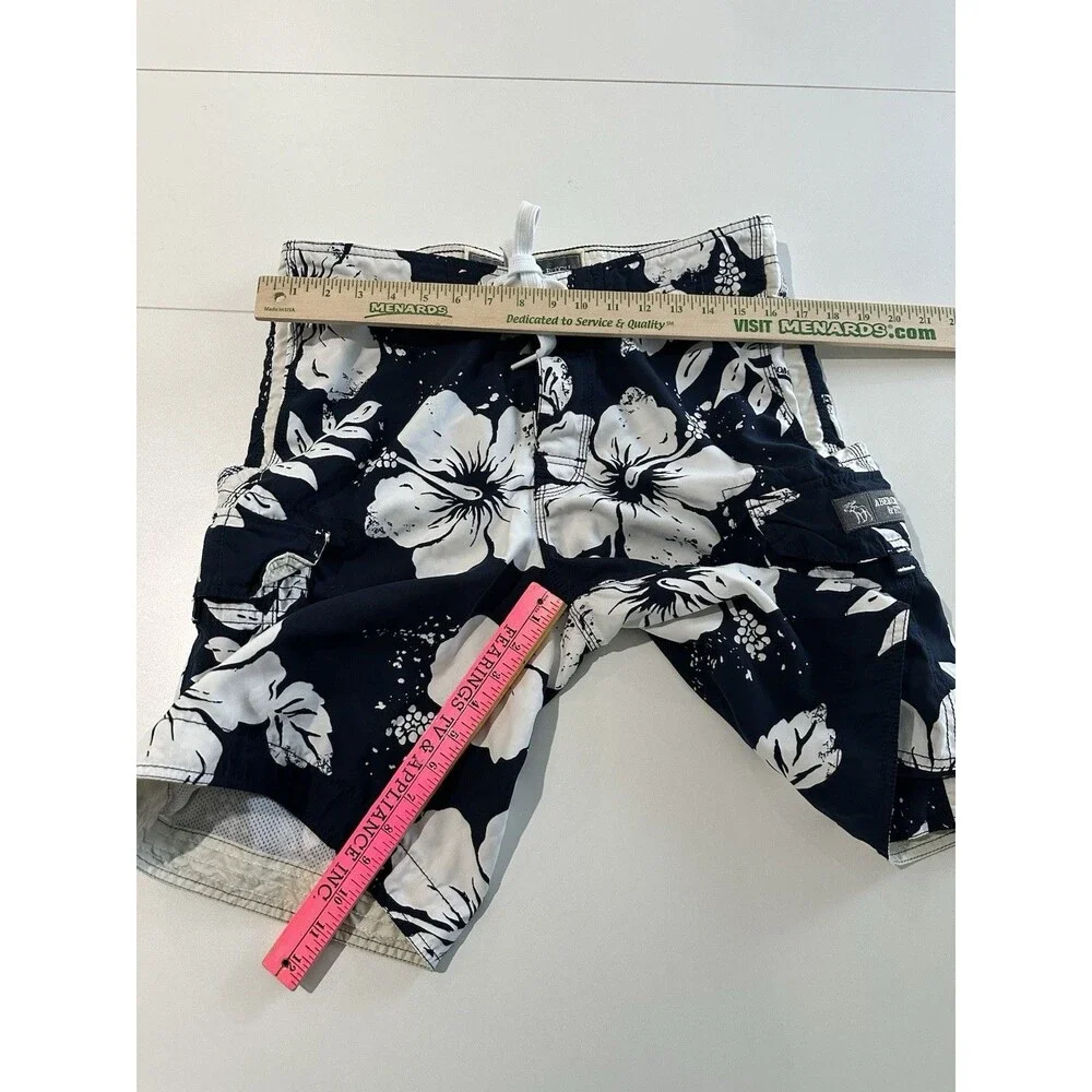 Abercrombie & Fitch Board Shorts Mens 32 Blue Floral Cargo Swim Trunks Tuggers